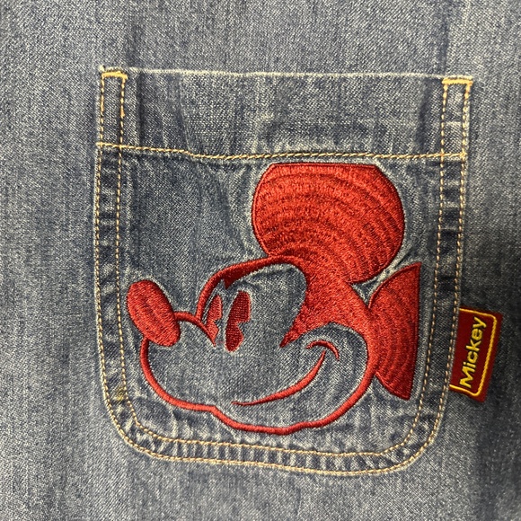 Disney Forever Mickey Embroidered Denim Zip-Up Jacket Shirt - Picture 9 of 15